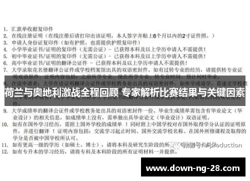 荷兰与奥地利激战全程回顾 专家解析比赛结果与关键因素 荷兰与奥地利激战全程回顾 专家解析比赛结果与关键因素