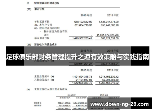 足球俱乐部财务管理提升之道有效策略与实践指南 足球俱乐部财务管理提升之道有效策略与实践指南